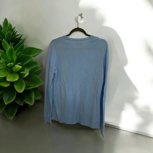 Lord & Taylor Cashmere Sweater Soft Knit Pullover Top Blue Large - Picture 2 of 6